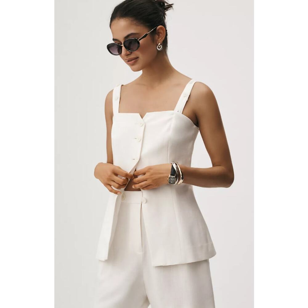 NWT Derek Lam 10 Crosby Creamy White Nova Vest Top - Size 2 - Picture 3 of 5